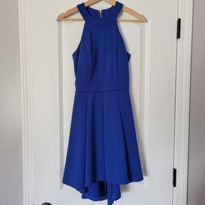 Elegant Blue Sleeveless Hi Low Dress Size SMALL